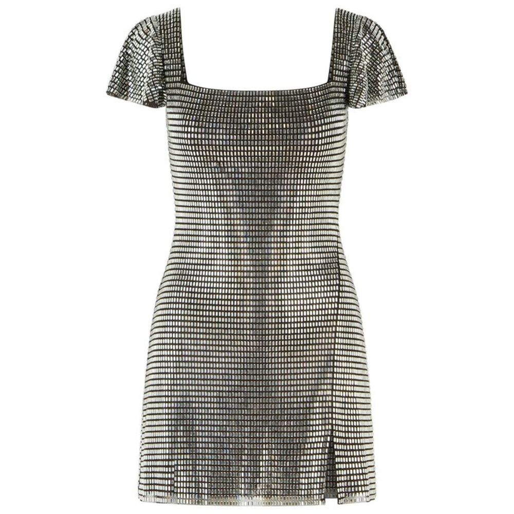 Self Portrait Mini Dress In Grey Polyester Women